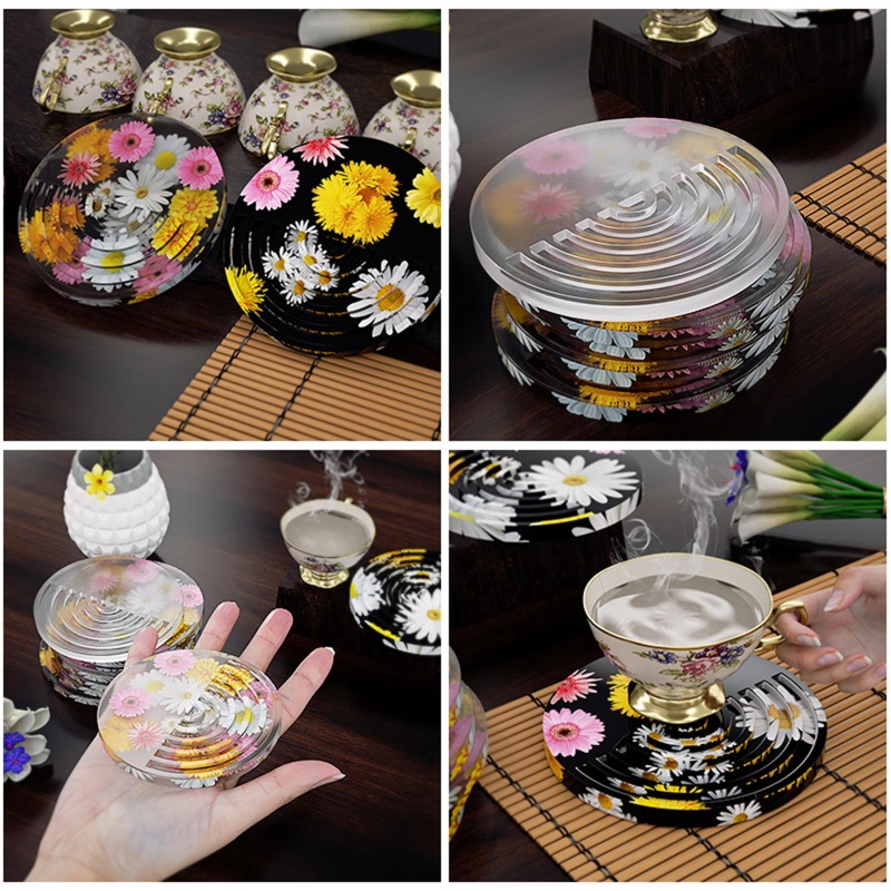 ✿ Khuôn Silicone Làm Đế Lót Ly Hình Bán Nguyệt / Mặt Trăng Tròn Sáng Tạo Diy