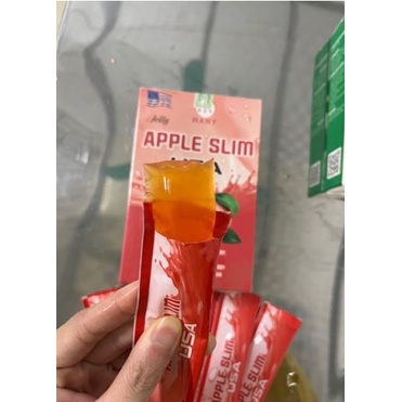 THẠCH TÁO HỖ TRỢ GIẢM CÂN DA APPLE SLIM 10 GÓI -  1 hộp 10 gói x 25gr - Hàng Chính Hãng