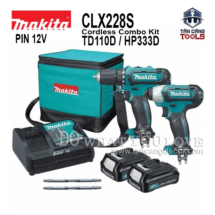 Combo Máy Khoan, Máy Bắt Vít Dùng Pin Makita 12V CLX228S