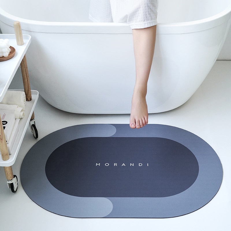Thảm lau chùi chân nhà bếp tắm Silicon thấm nước chống trượt sang trọn siêu dày 60X40cm MUNTECH TL01