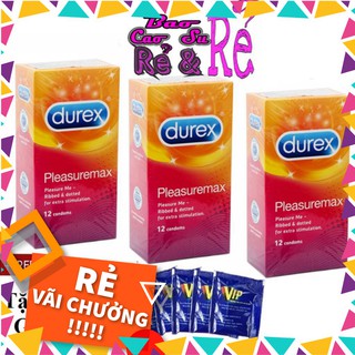 [Che tên sp khi giao]  Combo 3 hộp Bao Cao Su CÓ GÂN GAI Durex PleasuareMax 36 cái