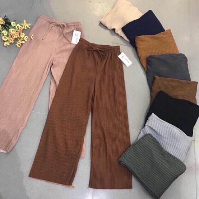 Quần ống rộng nhăn hàng Quảng châu(#902)_Xưởng May Quang Anh