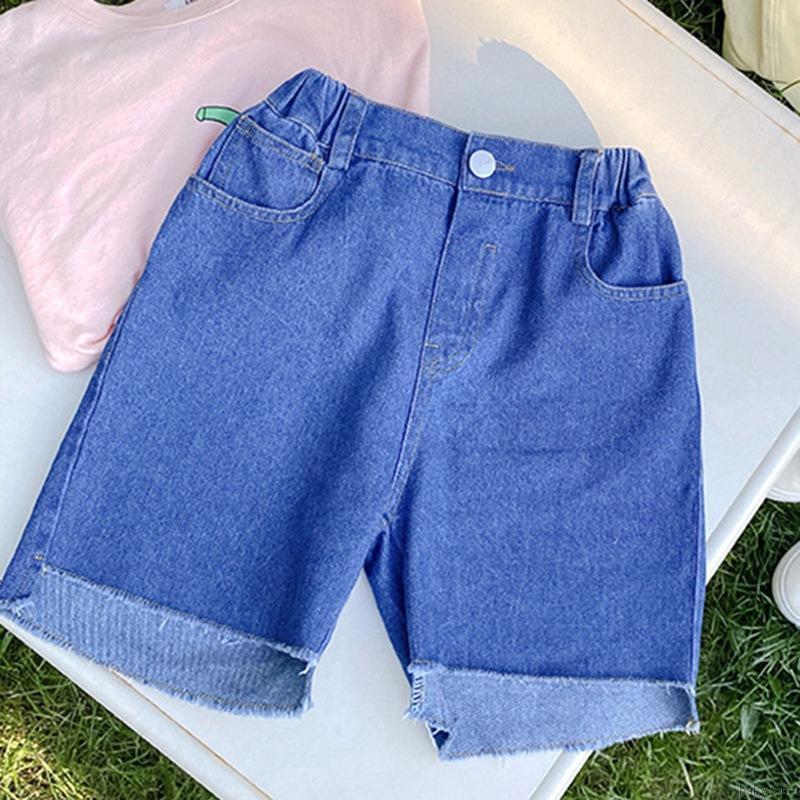 Quần Denim Bé Gái Lưng Thấp Phong Cách Hàn Quốc