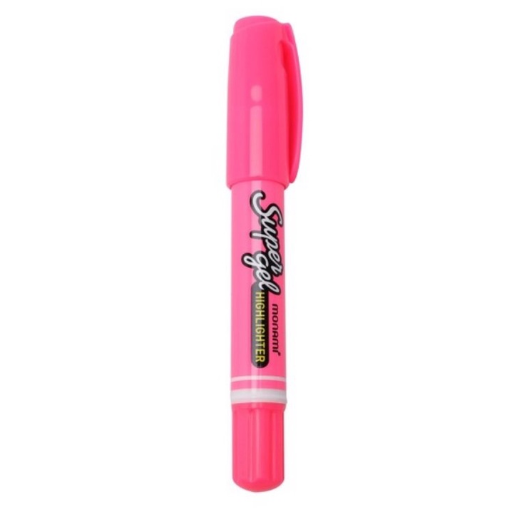 Bút dạ quang,bút Highlighter Super Gel chính hãng Monami,dạng sáp,đầu vặn xoay,nhanh khô, không lem