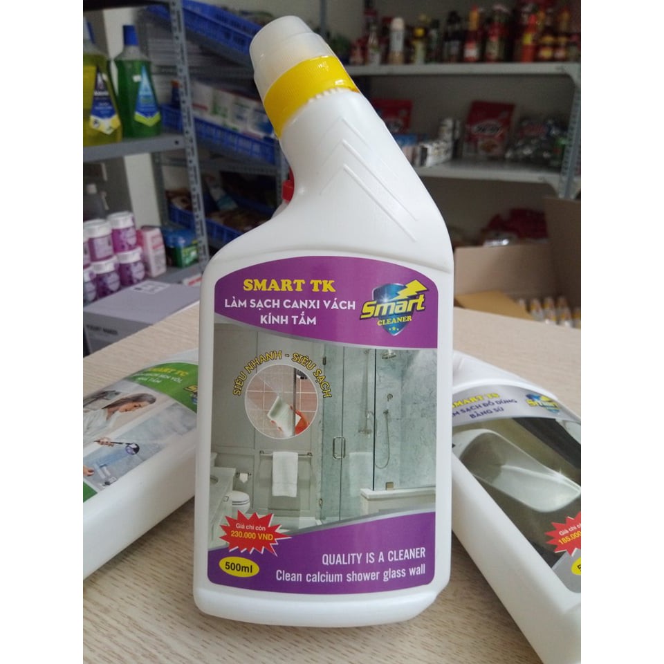 Smart TC- Nước tẩy cặn canxi trên kính siêu sạch- Sản phẩm chuyên dụng để tẩy cặn nước và các vết ố trên kính (mẫu mới)