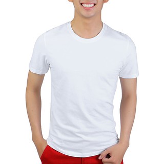Áo phông cổ tròn cotton co dãn 4 chiều trắng