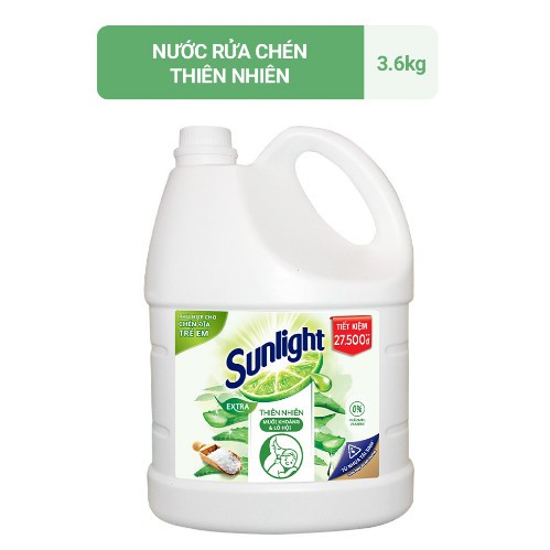 Nước rửa chén Sunlight Thiên Nhiên chai 3.6kg (MỚI)