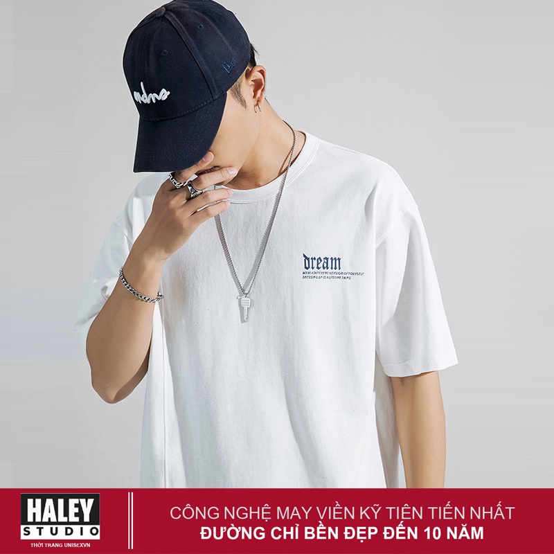 Áo thun Unisex Form rộng tay lỡ Haley street wear TN146 - TN417 - TN432 Basic cao cấp chất cotton 100% siêu thoáng mát