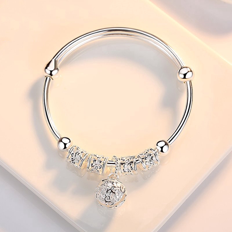 S925 Sterling Silver Fashion Avant-garde Beaded Women's Bracelet