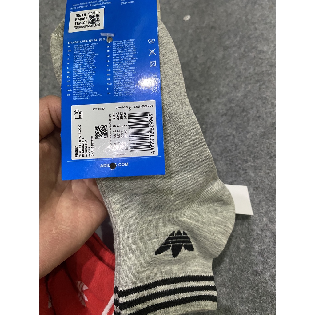 (Hàng auth tuồn) Tất adidas cổ trung/ 1pack=3 đôi