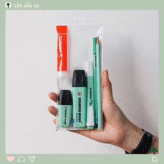 Bộ 5 bút highlight - bút lông - bút chì stabilo tone pastel