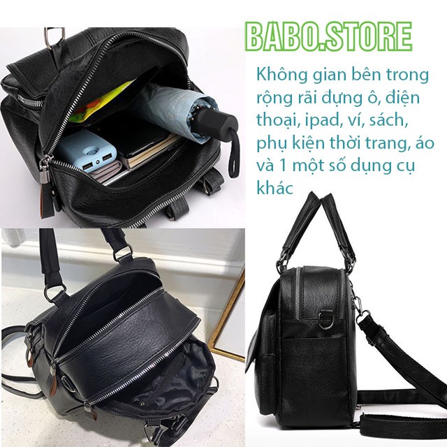 Balo nữ thời trang, đeo chéo, cầm tay cao cấp da PU 3 ngăn kiểu dáng hàn quốc, dễ thương, babo.store