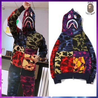 [Ảnh thật + FREESHIP] Jacket Bape Shark x PUBG mix Color fullzip , Áo khoác Hoodie Bape Cá Ngáo