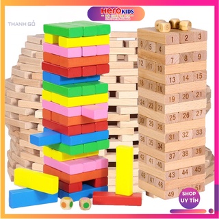 Thanh Gỗ Xếp Hình, Bộ Rút Gỗ Cao Cấp Đủ Size, Đồ Chơi Trẻ Em