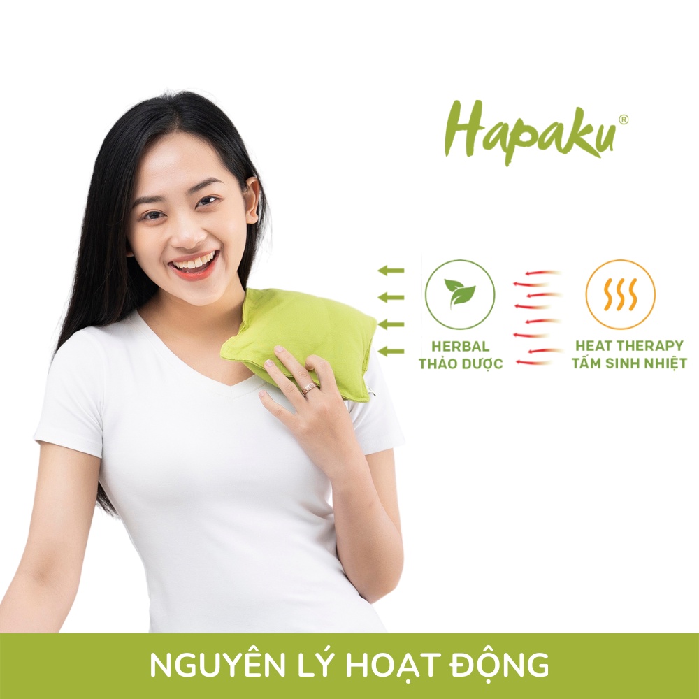 Gối Thảo Dược Chườm Nóng Hapaku, Giảm Đau Mỏi Vai Gáy Cổ, Giảm Căng Cứng Cơ Thư Giãn Ngủ Ngon