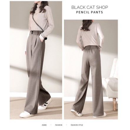 Quần Dạ Ống Rộng 💖FREESHIP💖 Quần Suông Nữ Dáng Dài Chun Sau Bo Eo Đẹp SP22