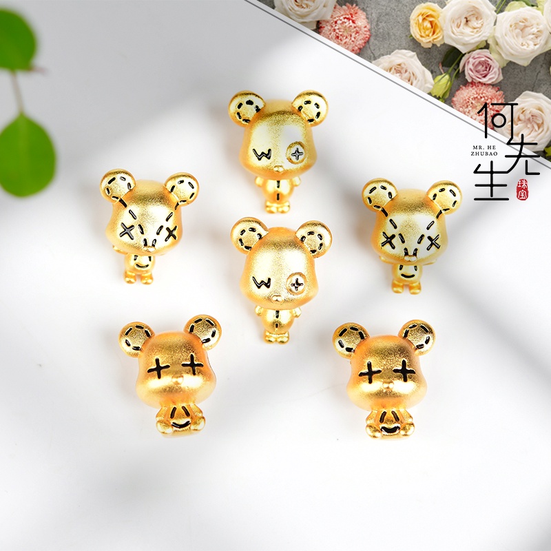 Phụ Kiện Hạt Xỏ Vòng Tay Hình Gấu Dễ Thương Dùng Làm Trang Sức Thủ Công diy