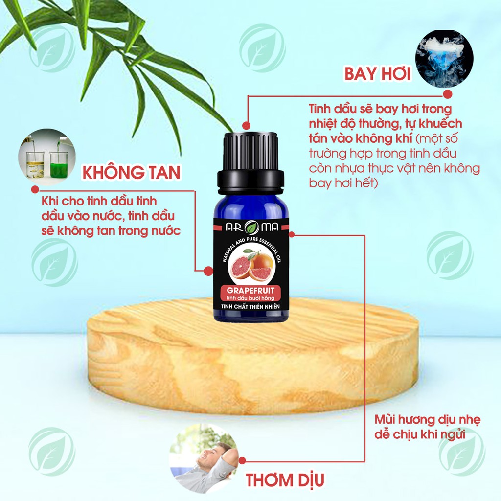 Tinh dầu Bưởi hồng Grapefruit AROMA, tinh dầu thơm phòng, thư giãn, thiên nhiên, nguyên chất