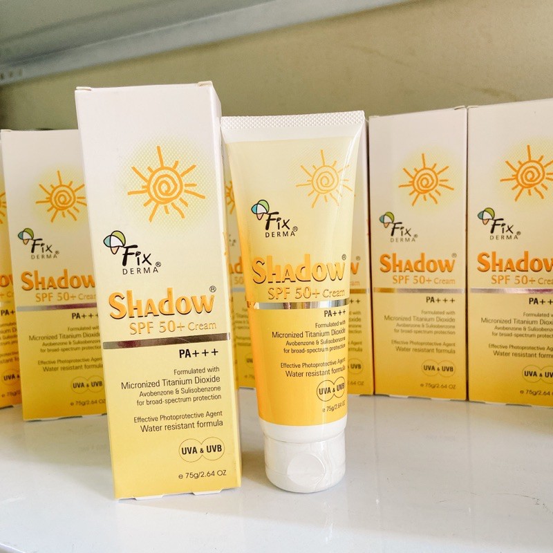 Kem chống nắng Fixderma Shadow SPF 50+ Cream 75g TẶNG Bông Tẩy Trang