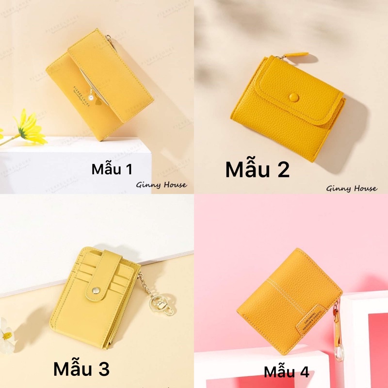 TỔNG HỢP VÍ MÀU VÀNG VÍ MINI CẦM TAY DA MỀM NHIỀU MẪU (ẢNH+VIDEO QUAY TẠI SHOP))