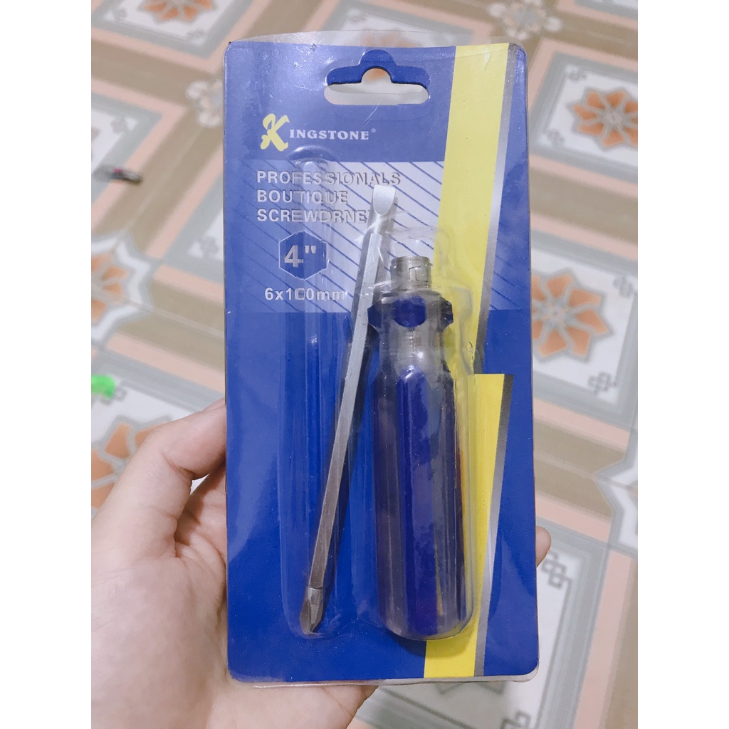 Tua vít 2 đầu đổi đầu 4 cạnh dài 6x100mm 6x200mm, tuốc nơ vít 2 đầu KINGSTONE trong suốt
