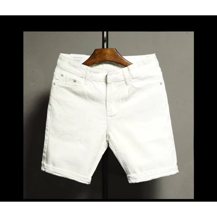 Quần body nam Quần short jean nam có giãn SHORT jean đen trắng trơn rách