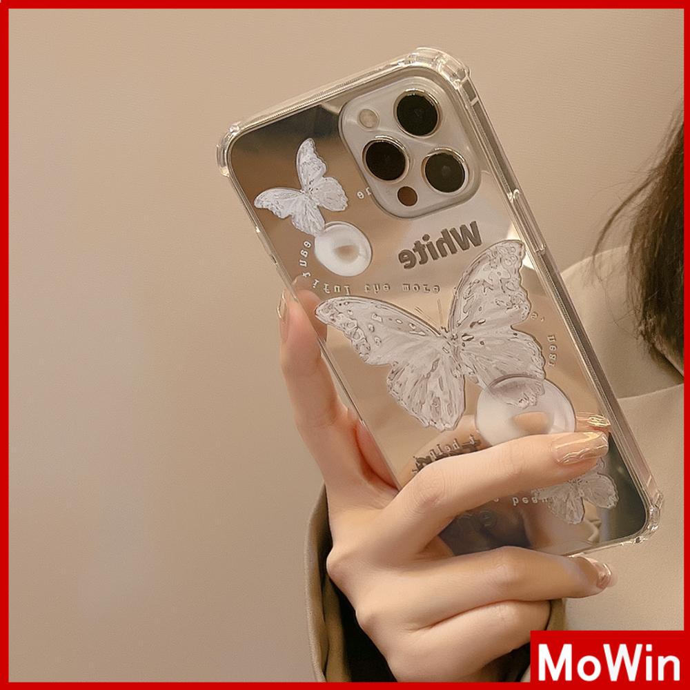 Ốp điện thoại mặt gương HD acrylic hình bướm chống sốc thích hợp cho iPhone 11 13 Pro Max 12 Pro Max iPhone 7+ xr