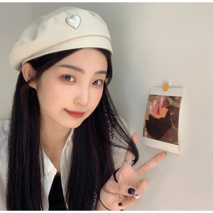 Mũ Beret In Hình Trái Tim Phong Cách Retro Nhật Bản Thời Trang Thu Đông Dành Cho Nữ