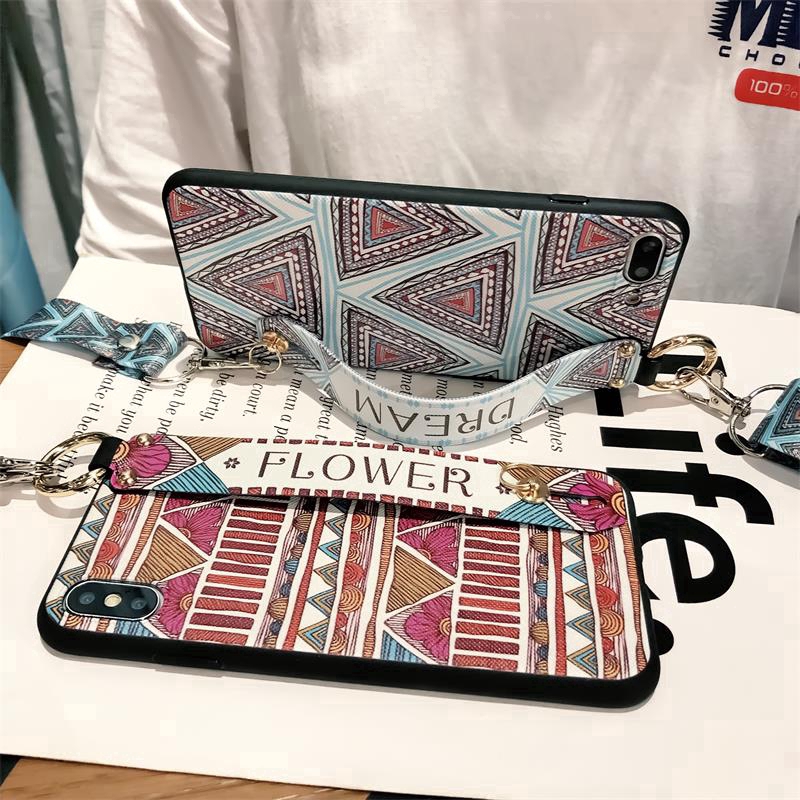 Compatible For Case Apple iPhone 13 12 Mini 11 Pro Max 6 6s 7 8 Plus X XS Max XR TPU Soft Casing Cover Wristband Lanyard