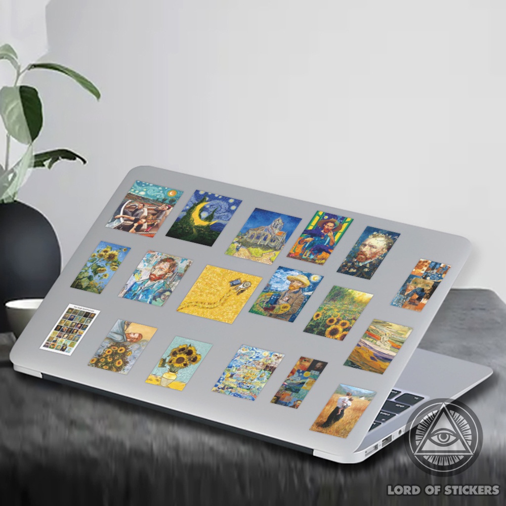 Set 54 Hình Dán Nghệ Thuật Tranh Sơn Dầu Van Gogh Sticker Chống Thấm Nước Trang Trí Mũ Bảo Hiểm, Laptop, Ván Trượt, Sổ