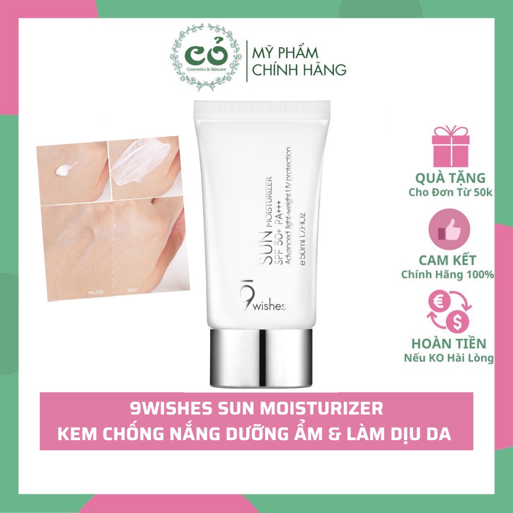 Kem Chống Nắng 9 Wishes Từ Gạo Dưỡng Ẩm, Làm Dịu Da 9 Wishes Sun Moisturizer 50ml