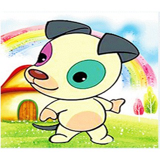 Tranh đính đá tự làm con chó. kích thước: 30cm x 36cm