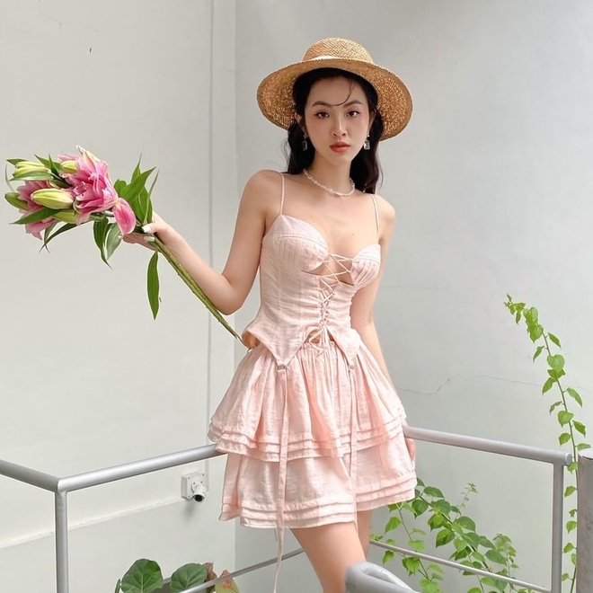 set áo chân váy cúp ngực ONONMADE Pink Lila Mini Set