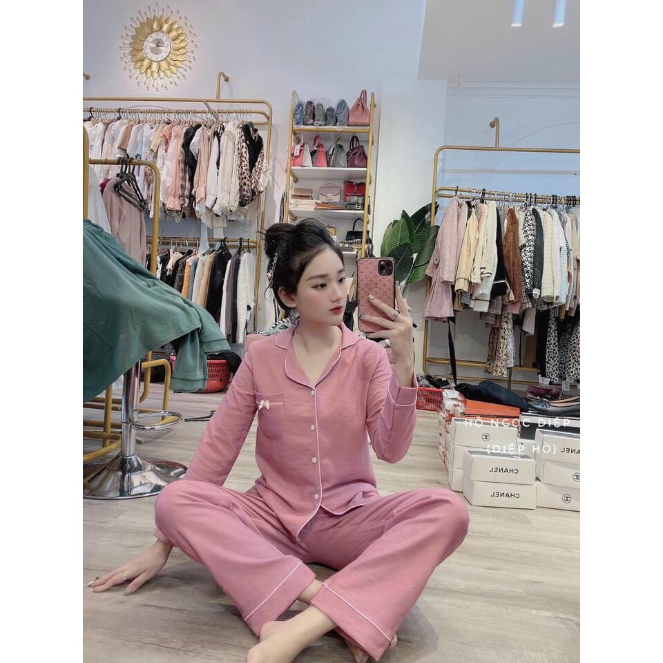 Bộ Đồ Pijama 🌸 Bộ Nhung Tăm Tay Dài Cao Cấp | BigBuy360 - bigbuy360.vn