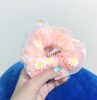 (Ảnh thật shop chụp) Cột tóc scrunchie 2 lớp hoa cúc