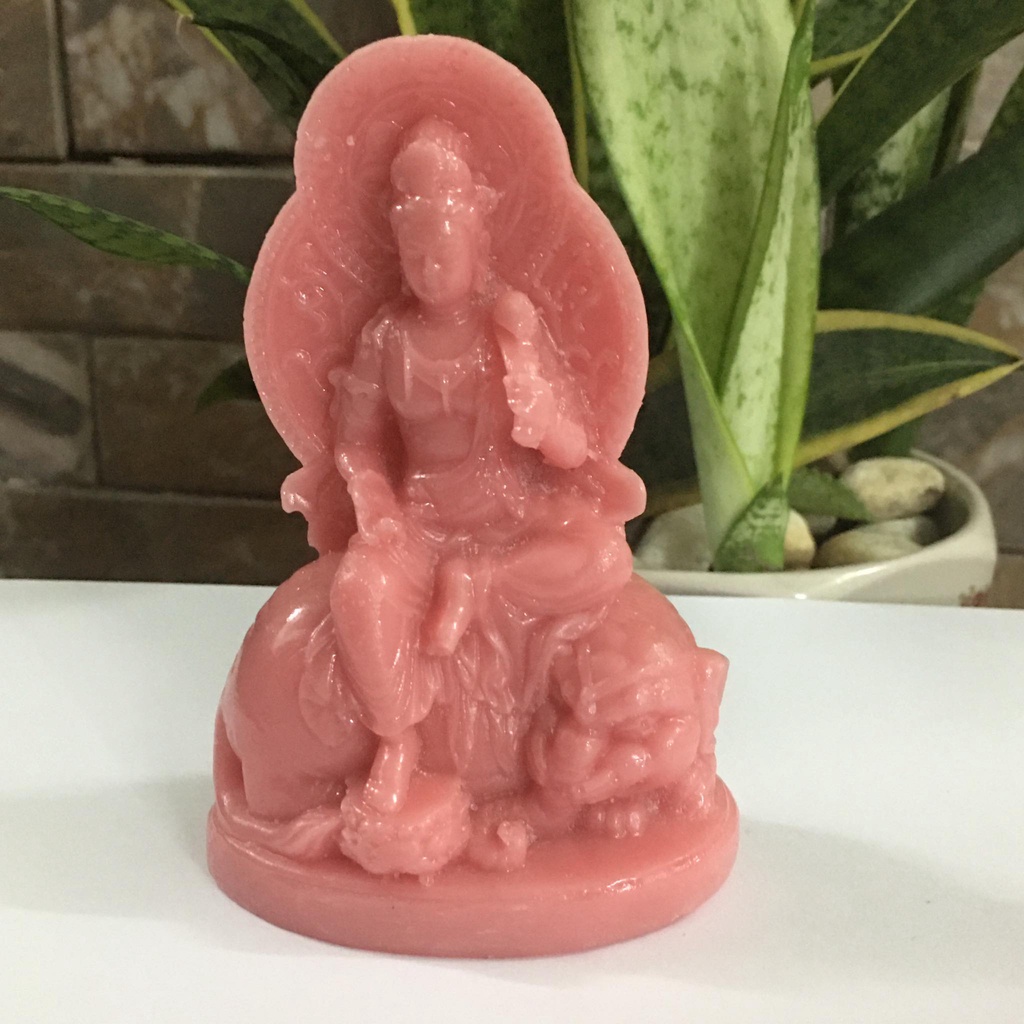 Tượng Phổ Hiền Bồ Tát màu hồng cao 12 cm