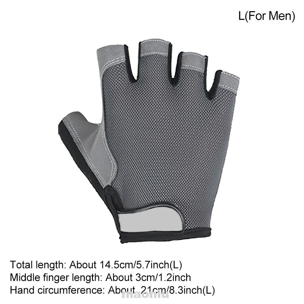 1pair Outdoor Elastic Mesh Unisex Anti Slip Half Finger Bicycle Gloves