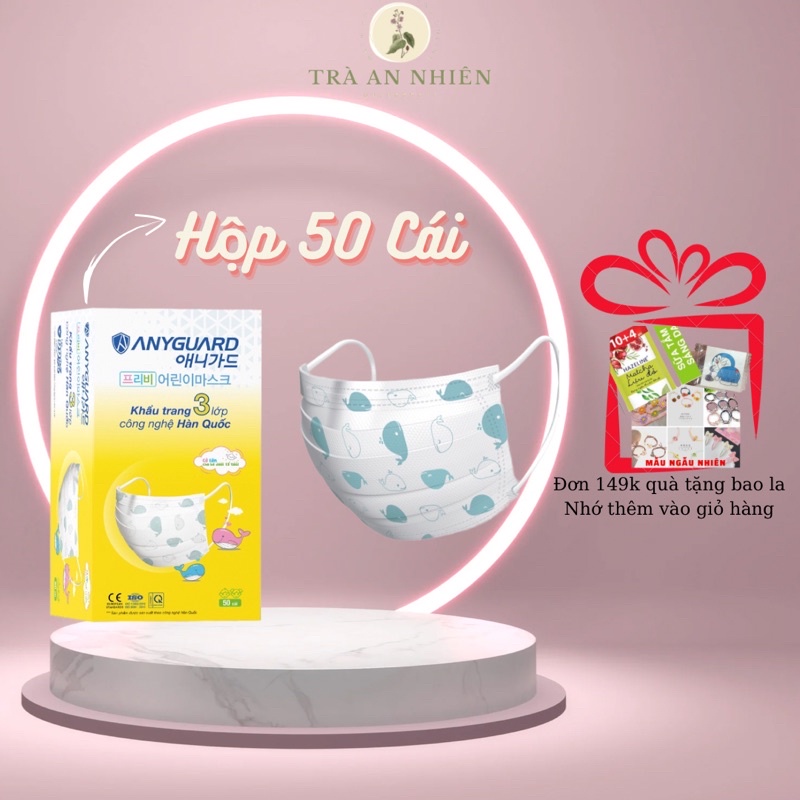 Khẩu trang y tế Anyguard Baby cho trẻ mầm non công nghệ Hàn Quốc hộp 50 cái