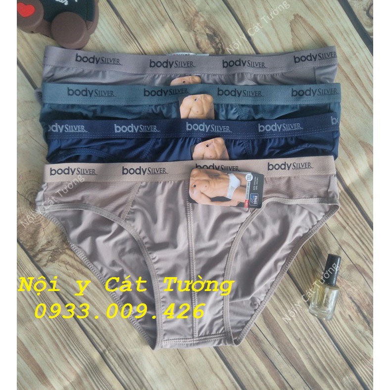Combo 5 Quần lót tam giác nam Body Silver thun lạnh - hàng Việt Nam(giao màu Ngẫu Nhiên)