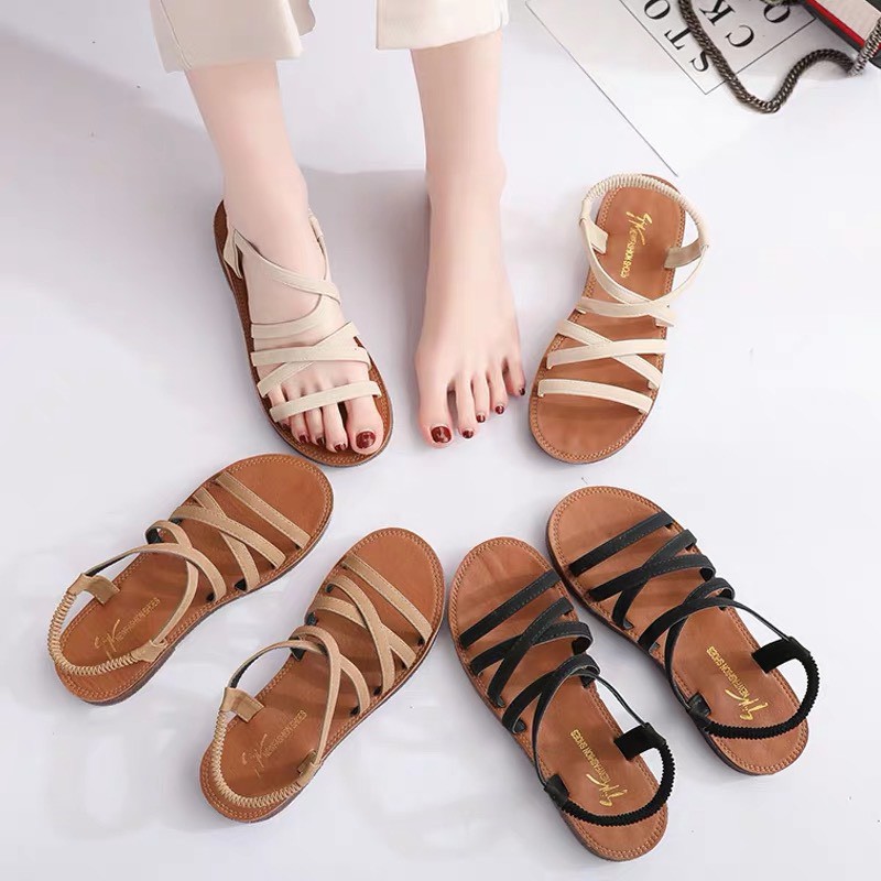 Sandal nữ S.W cao su xịn siêu êm ( đế phẳng)