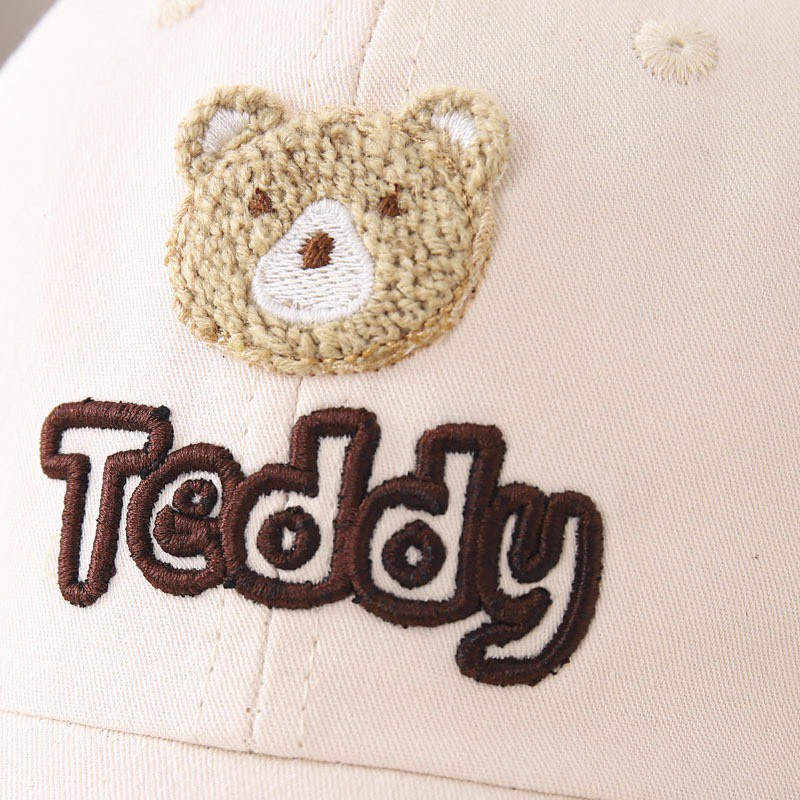 Mũ cho bé trai bé gái từ 2 đến 5 tuổi TINOKIDS nón trẻ em mùa hè hình in gấu teddy dễ thương vòm 50 đến 54cm
