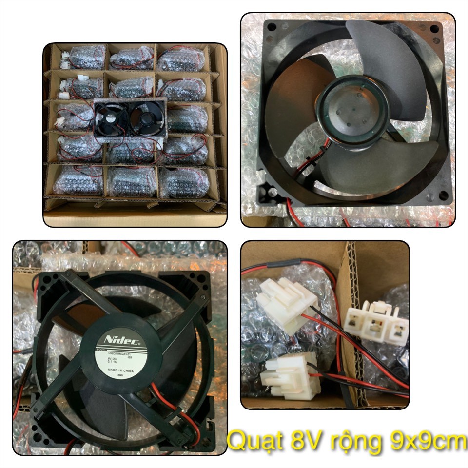 Quạt tủ lạnh Panasonic DC8V 9x9 loại 2 dây