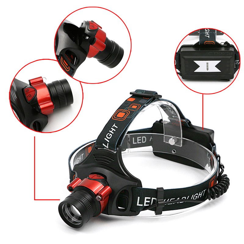 Đèn đeo trên đầu LED XM-L T6 có cảm biến hồng ngoại có thể điều chỉnh độ thu phóng đèn