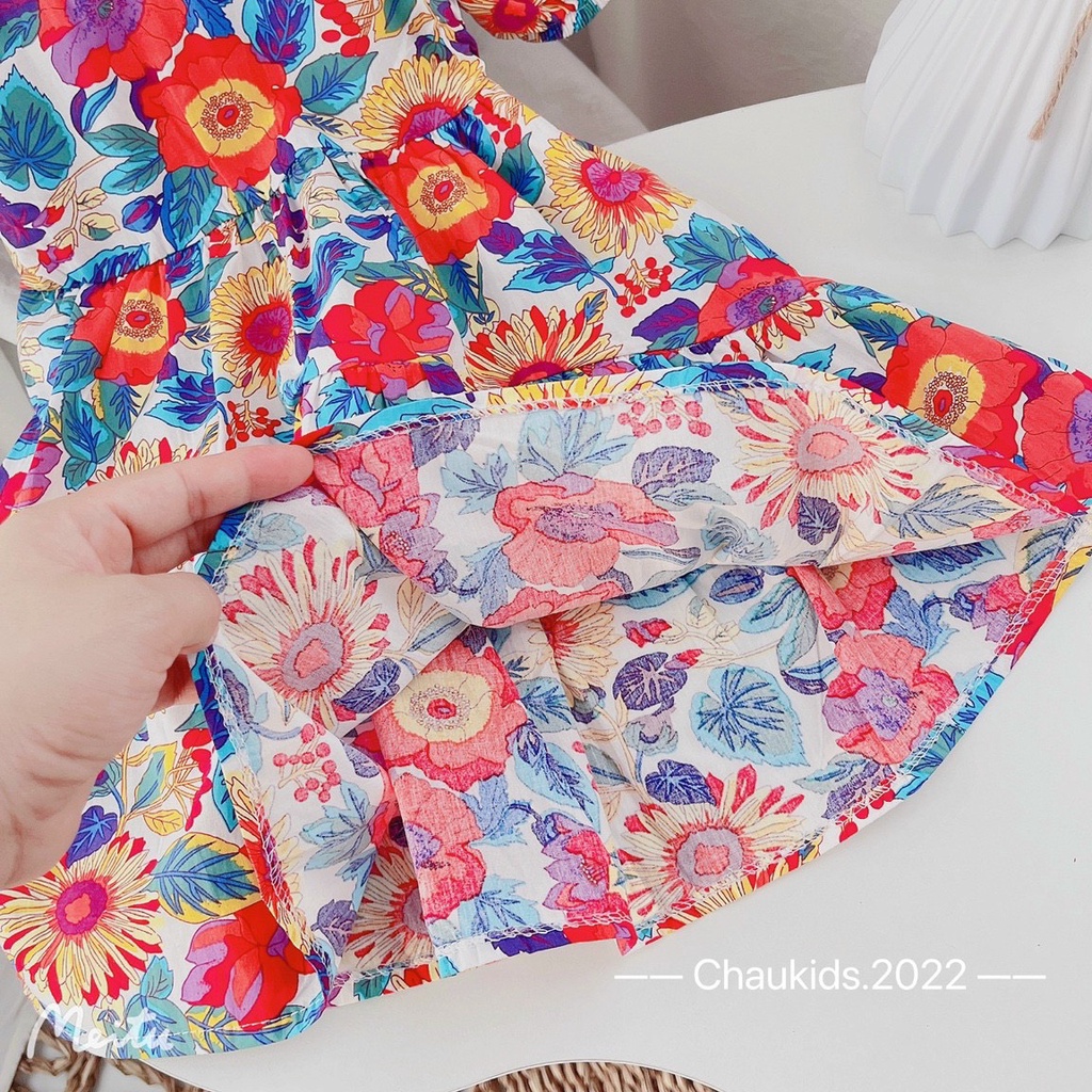 Váy hoa cúc sặc sỡ bé gái Bm_babyshop68
