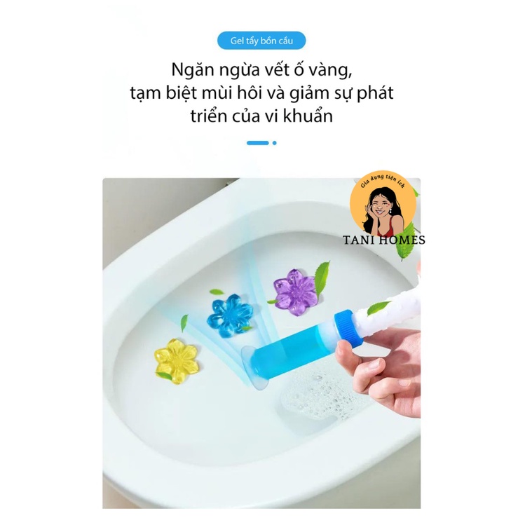 Gel khử mùi bồn cầu hình bông hoa , gel thơm khử trùng bồn cầu, Lavabo, làm sạch Toilet với 6 mùi hương