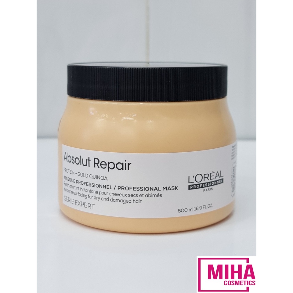 Dầu Hấp Phục Hồi Tóc Hư Tổn LOreal Absolut Repair Gold Quinoa Protein 500ml
