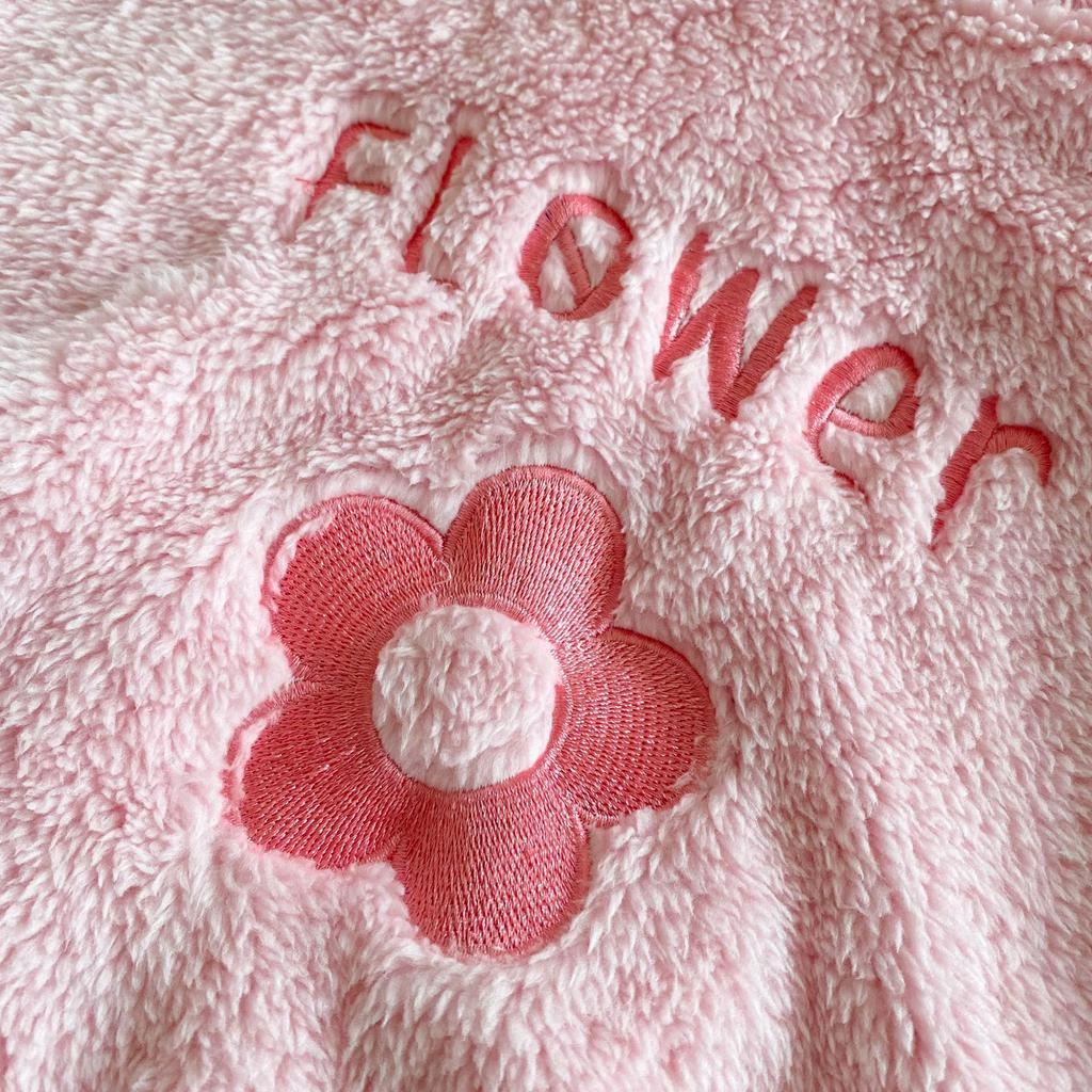 Áo liền thân có mũ trùm bằng nhung dễ thương thời trang mùa đông cho bé gái