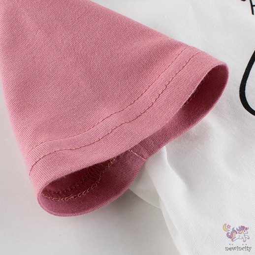 Áo Thun Tay Ngắn Họa Tiết Hoạt Hình Phong Cách Hàn Quốc Cho Bé Gái