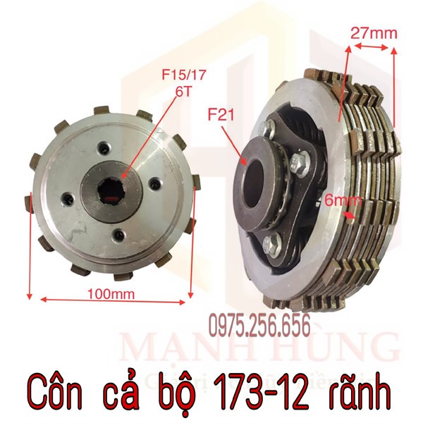 Côn cả bộ 173-12 rãnh phụ tùng máy cày phụ tùng Hùng Lỳ