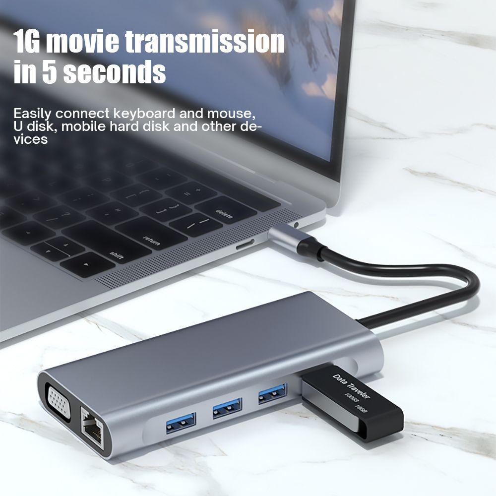 BEBETTERM Bộ Chia Nhiều Cổng USB Type-C Và Cổng Sạc 3.5mm USB 3.0 4K HDMI Cho Laptop PC